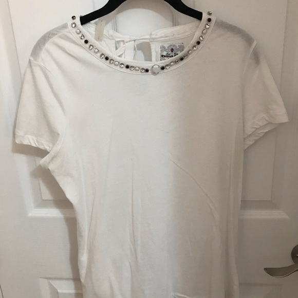 Twisted Heart White T shirt: Jewel Collar - Picture 2 of 2